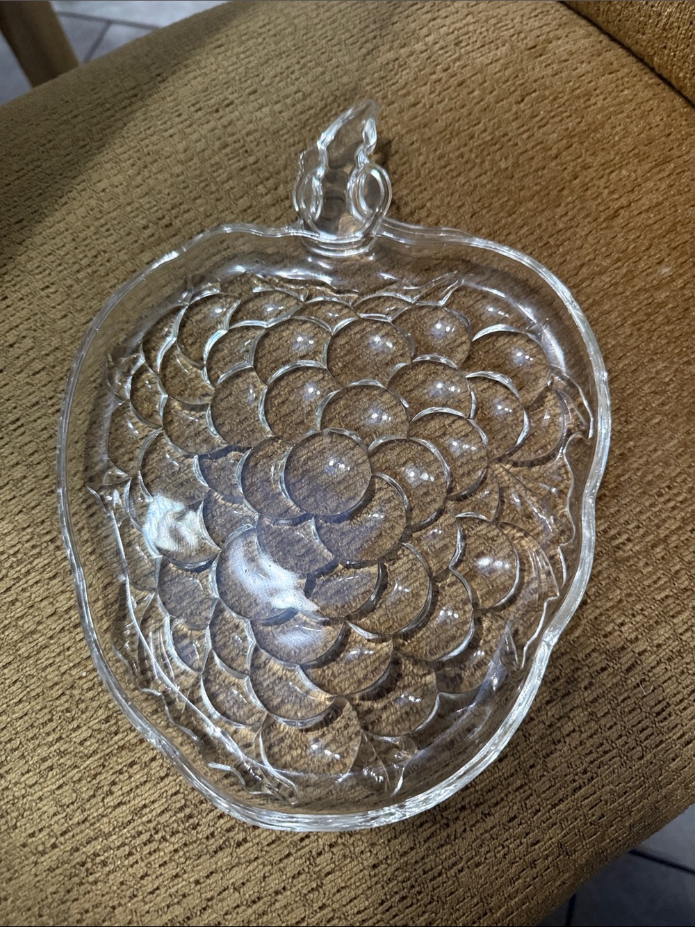 vintage Indiana Glass  grape-shaped serving dish